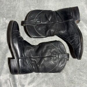 MONTANA Black Leather Skin Cowboy Western Boots Men’s Size 9.5 D - 26840